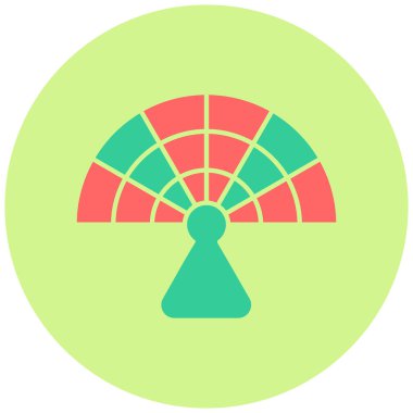 Hand Fan simgesinin vektör illüstrasyonu