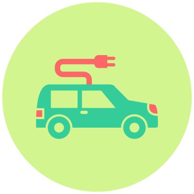 Elektrikli araba simgesi vektör illüstrasyonu