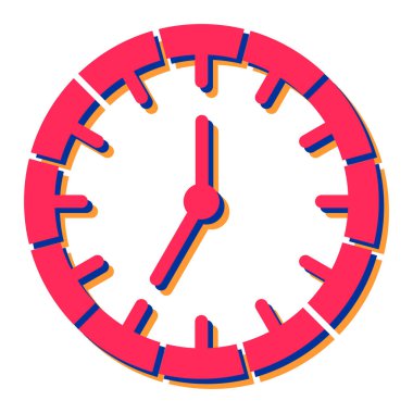 Saat simgesi. Web için düz zaman alarm vektör simgeleri