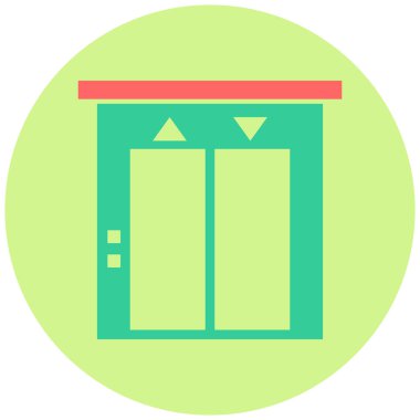 Asansör. Web simgesi basit illüstrasyon