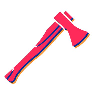 Balta simgesi. Beyaz arkaplanda izole edilmiş web tasarımı için ortaçağ silah vektör simgelerinin izometriği