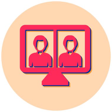 Çevrimiçi konferans simgesinin vektör illüstrasyonu