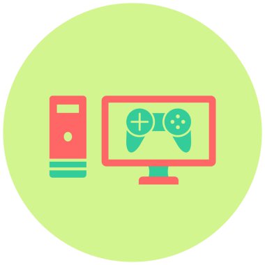 Oyun bilgisayarı. Web simgesi basit illüstrasyon