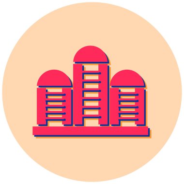 Bina. Web simgesi basit illüstrasyon