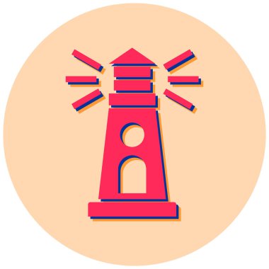 Deniz feneri. Web simgesi basit tasarım