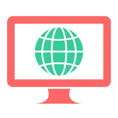 Monitör. Web simgesi basit illüstrasyon