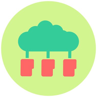 Bulut Hesaplama. Web simgesi basit illüstrasyon