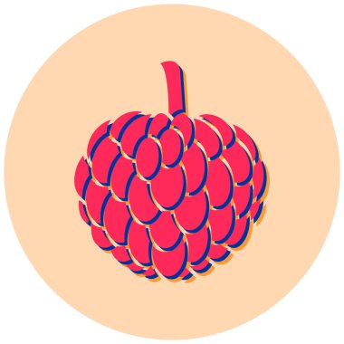 Tek bir kırmızı ve beyaz üzümün vektör çizimi