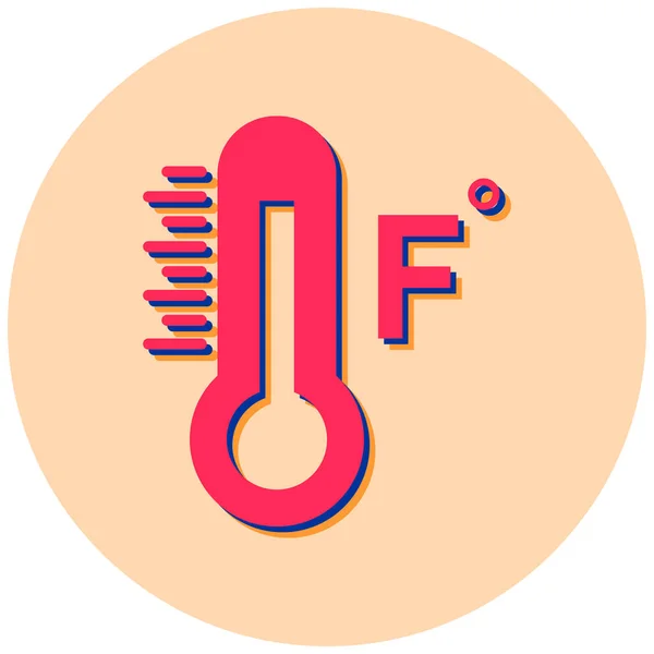 Fahrenheit Thermometer Web Icon Simple Design — Image vectorielle