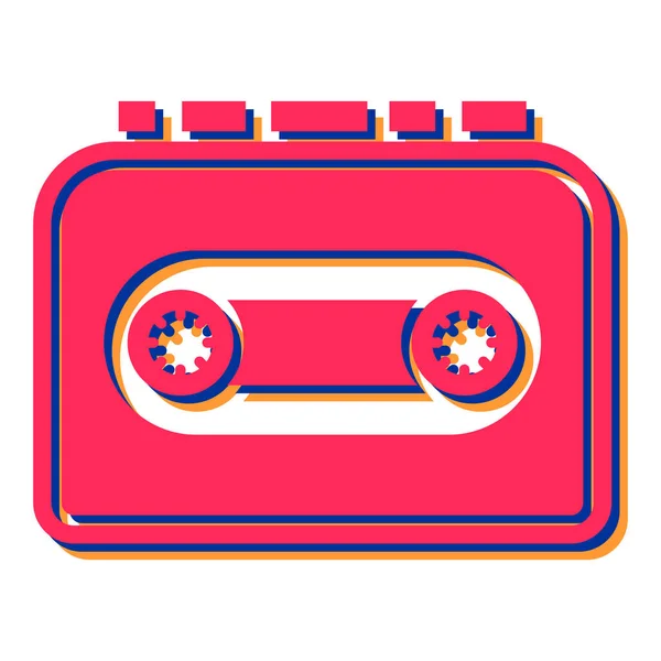Retro Cassette Tape Icon Векторная Иллюстрация — стоковый вектор