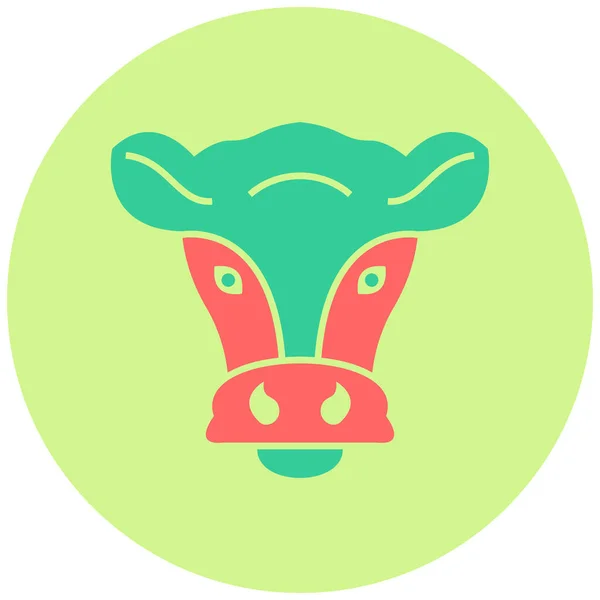 Vaca Icono Web Ilustración Simple — Vector de stock