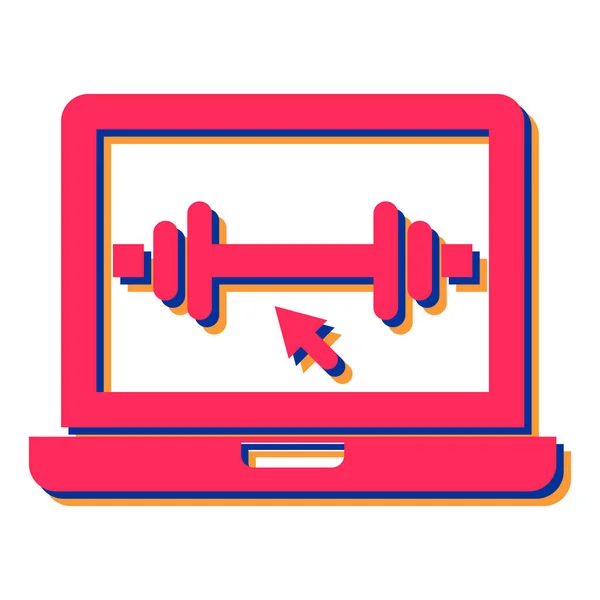 Laptop Mit Fitnessgeräten Vektor Illustration Design — Stockvektor