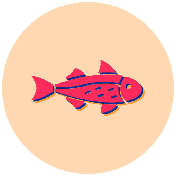 Fisch Flaches Symbol Vektorillustration — Stockvektor