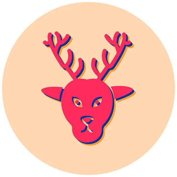 Reindeer Web Icon Simple Illustration — Stock Vector