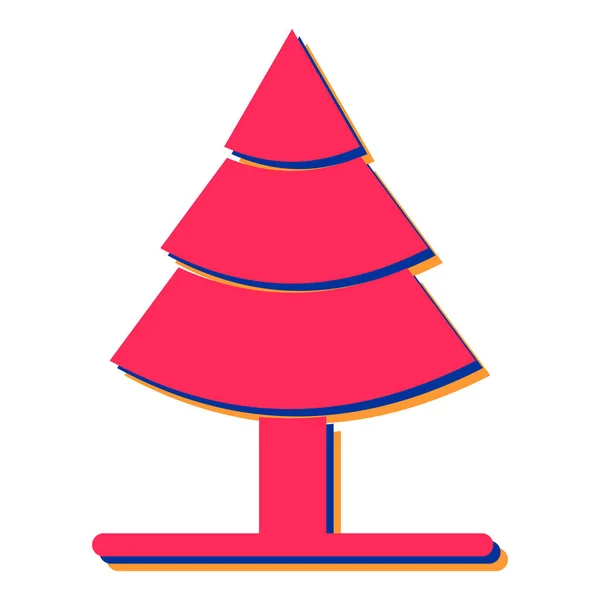 Boże Narodzenie Drzewo Ikona Wektor Ilustracja Projekt — Wektor stockowy