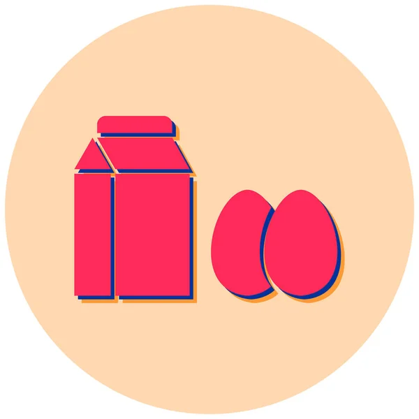 Milch Eier Symbol Einfache Designvektorillustration — Stockvektor