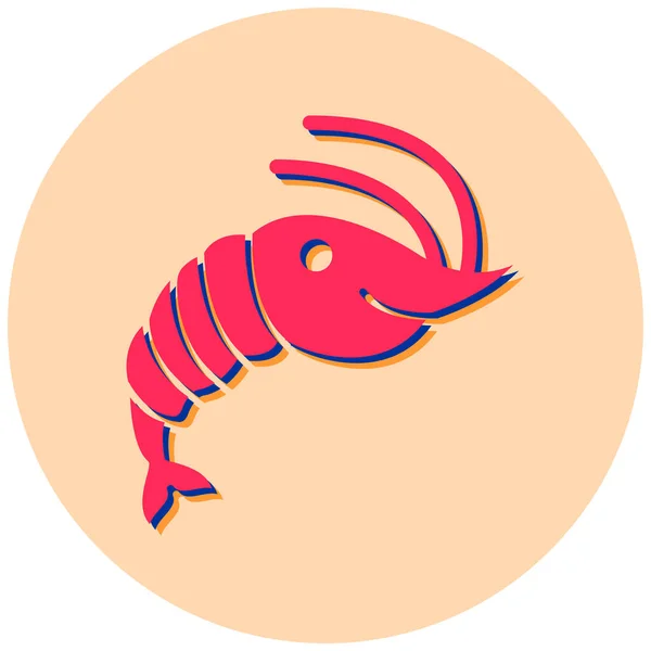 Des Crevettes Icône Web Illustration Simple — Image vectorielle