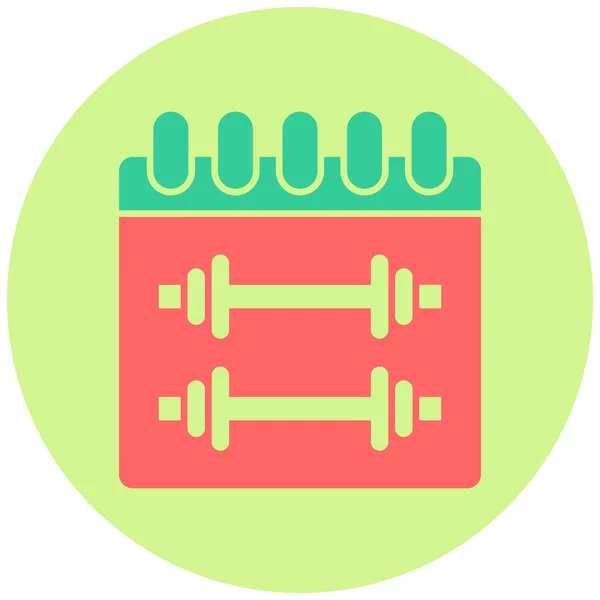 Vector Ilustración Gym Calendar Icono — Vector de stock