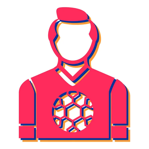 Fútbol Jugador Icono Vector Ilustración — Archivo Imágenes Vectoriales