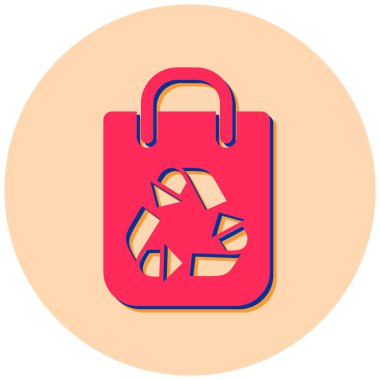 Geri dönüşüm çantası. Web simgesi basit illüstrasyon