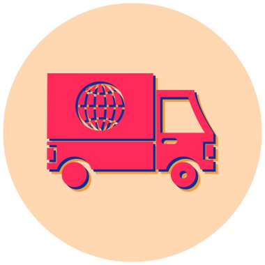 dağıtım vektörü düz renk simgesi