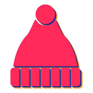 kış şapkası ikonu. Web için noel baba vektör simgelerinin düz çizimi