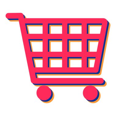 Alışveriş arabası ikonu. Web için süpermarket troleybüs vektör simgelerinin düz çizimi