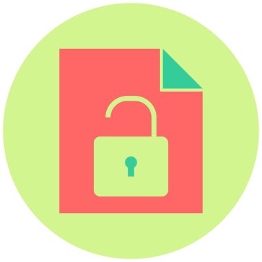 güvenli belge simgesi, vektör illüstrasyonu basit tasarım 