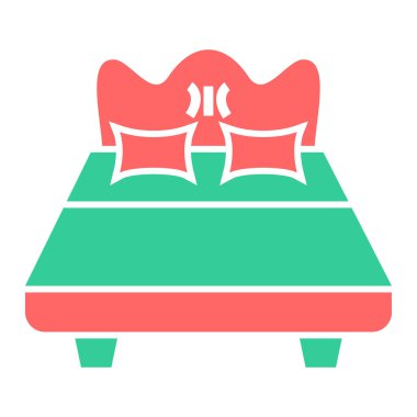 yatağın düz vektör simgesi