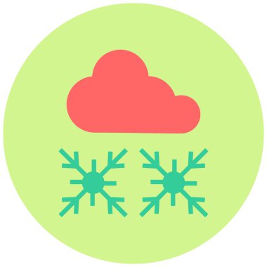 Kar yağışı. Web simgesi basit illüstrasyon