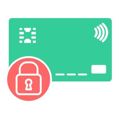 Kilit simgesi vektör illüstrasyon tasarımlı kredi kartı