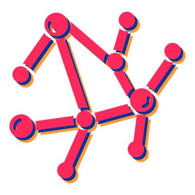 Moleküller ve geometrik şekillerle soyut arkaplan