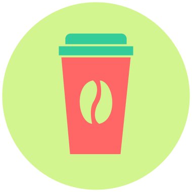 Kahve. Web simgesi basit illüstrasyon 