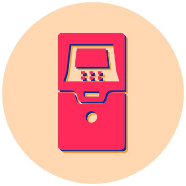 ATM 'de. Web simgesi basit illüstrasyon