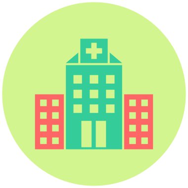 Hastane modern simgesinin vektör illüstrasyonu 