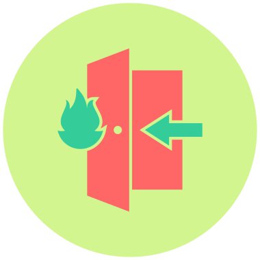 Yangın çıkışı. Web simgesi basit illüstrasyon 