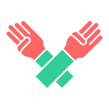 Çatal ve bıçakla kaşık tutan bir el. vektör illüstrasyonu