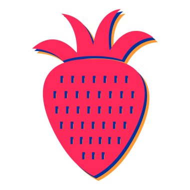 Çilekli meyve ikonu. beyaz arkaplanda izole edilmiş karpuz vektör çizimi