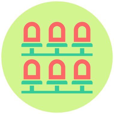 Stadyum koltuğu. Web simgesi basit tasarım