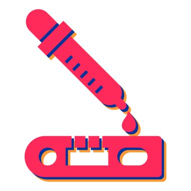 Kan testi ikonu vektörü. Düz çizim. 10 saniye.