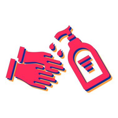 El yıkama ikon vektörü. beyaz arkaplanda izole.