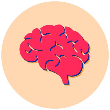 Beyin. Web simgesi basit illüstrasyon
