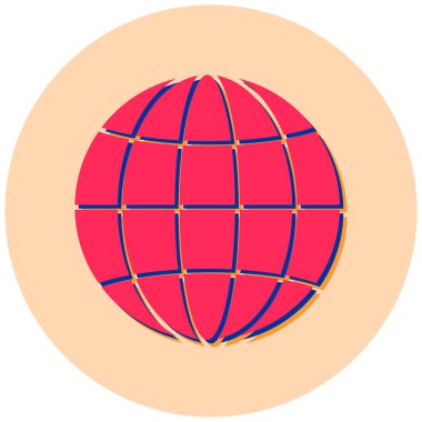 Küre. Web simgesi basit illüstrasyon