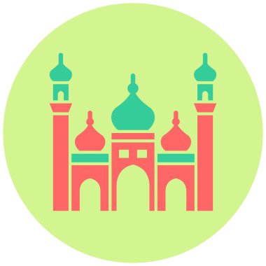 Badshahi Camii. Web simgesi basit tasarım