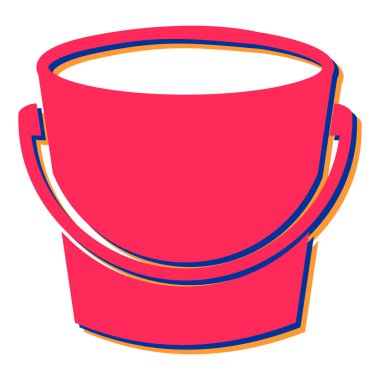 Beyaz arkaplan vektör çiziminde su damlaları olan kova