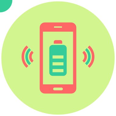 Kablosuz Şarj simgesi, vektör illüstrasyonu basit tasarım 