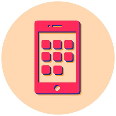 Cep telefonu. Web simgesi basit illüstrasyon