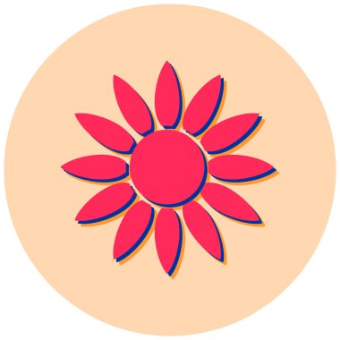 Çiçek. Web simgesi basit illüstrasyon