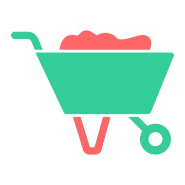 El arabası. Web simgesi basit illüstrasyon