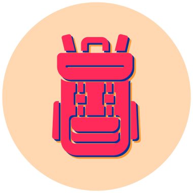 Sırt çantası. Web simgesi basit illüstrasyon